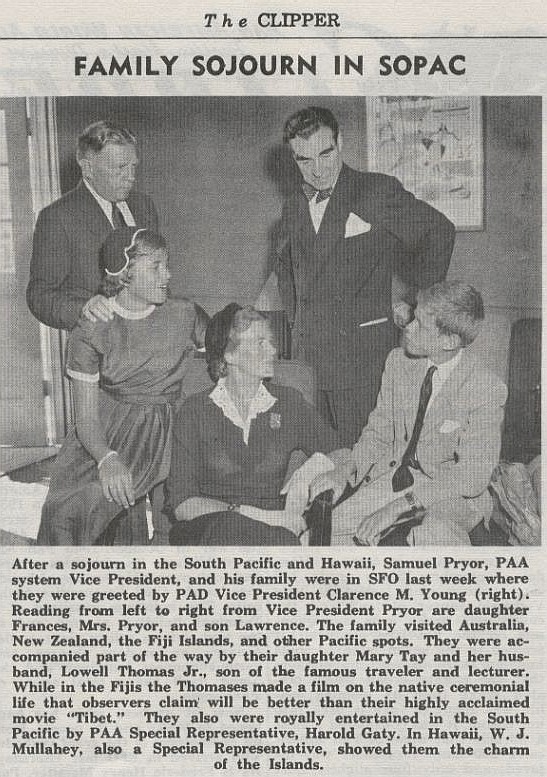 1952 Pan Am Vice President Sam Pryor &  Family.